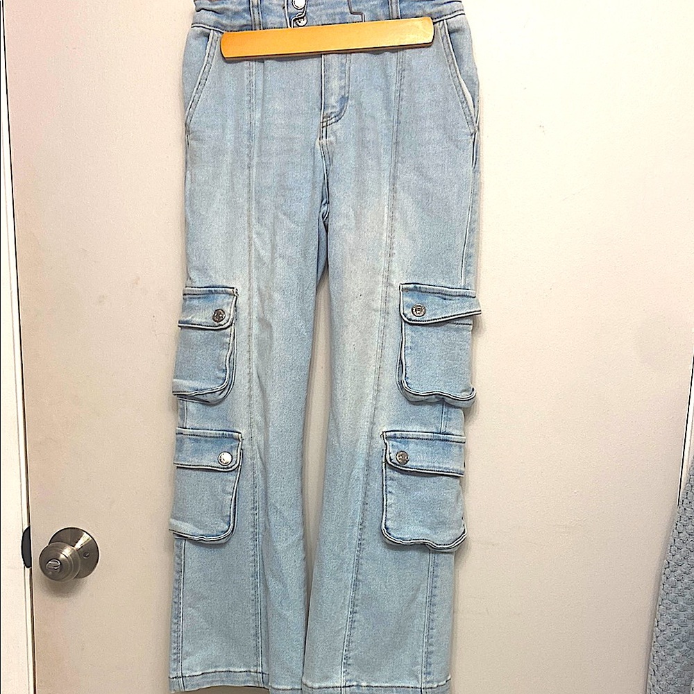 Forever 21 Blue Flare Wide Leg Jeans